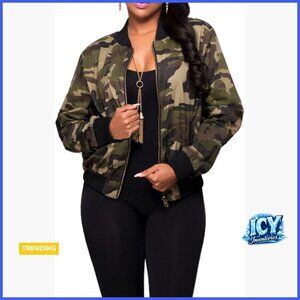 Lightweight Camouflage Jacket with Full Zip and Lining